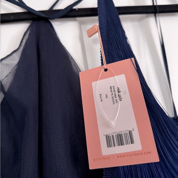 Cult Gaia Renata Fringe Gown Ink Navy Blue NEW with tags - Picture 7 of 13